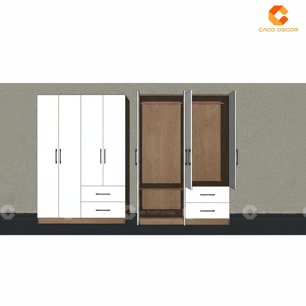 Hình ảnh 3D bàn giao tủ quần áo cho anh Thắng