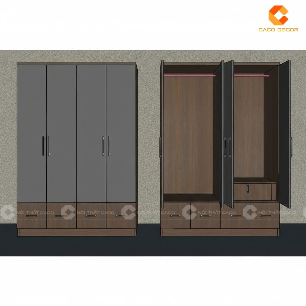 Hình ảnh 3D bàn giao tủ quần áo cho anh Thắng