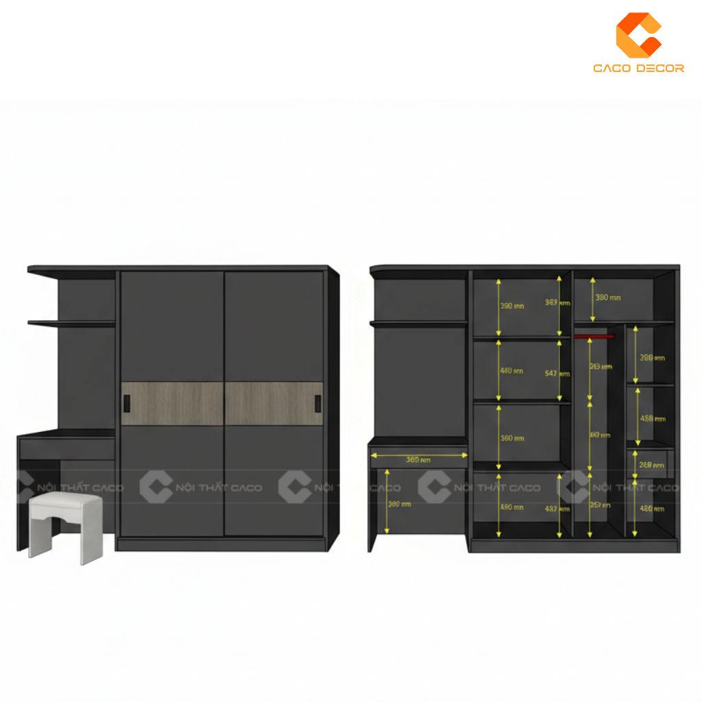 Tủ quần áo 3D thiết kế bàn giao cho khách hàng 