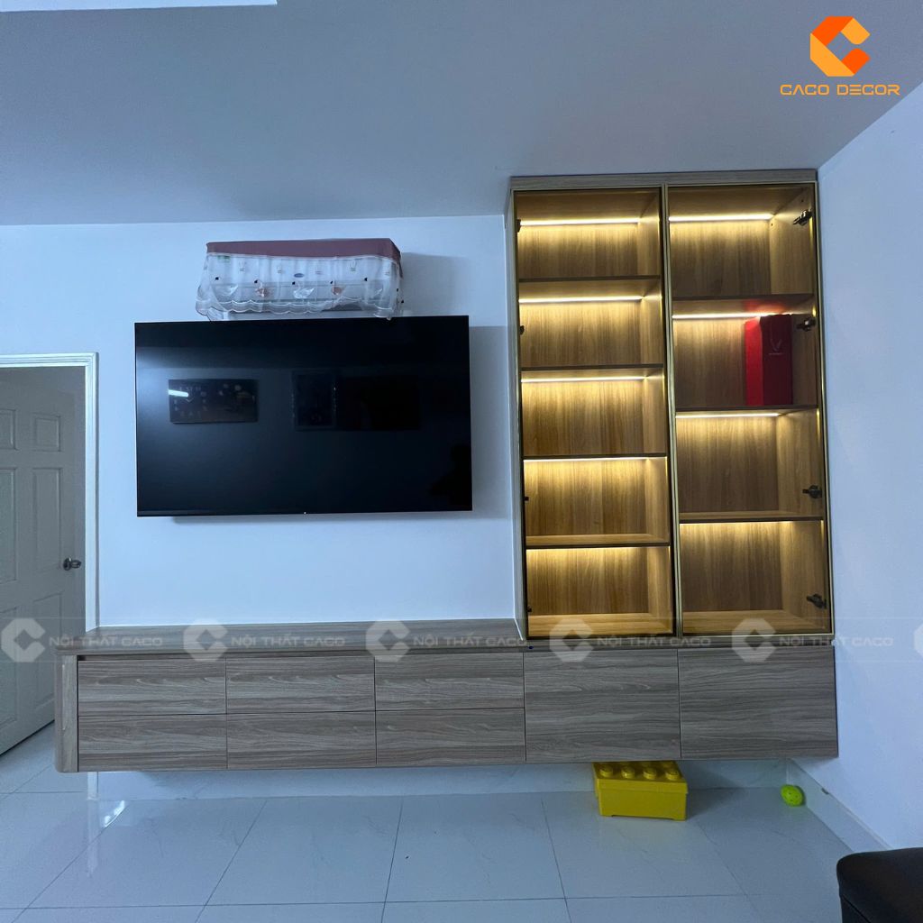 Chất liệu tủ kệ tivi gỗ công nghiệp cao cấp