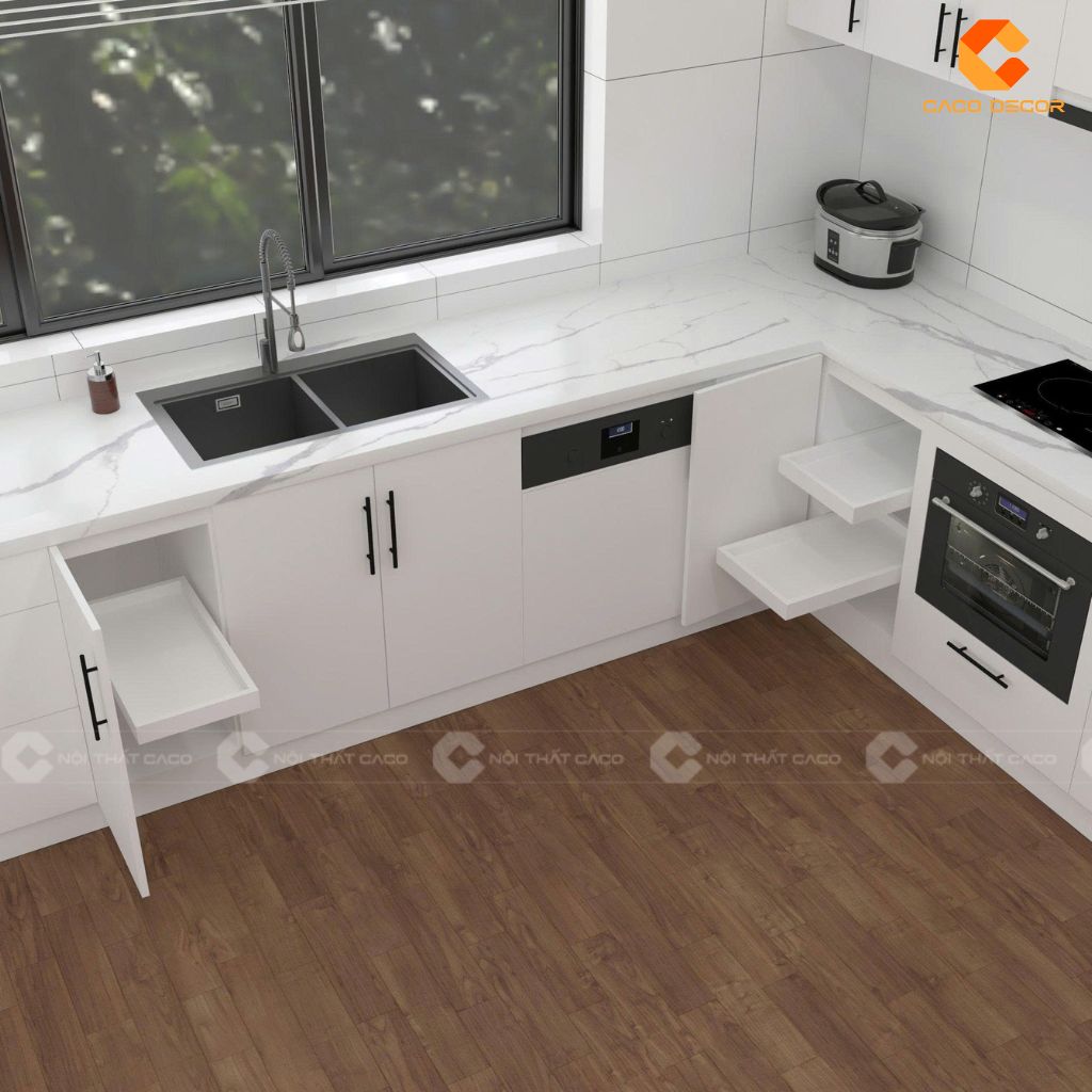 Hình ảnh 3D bàn giao tủ bếp cho chị Thy 