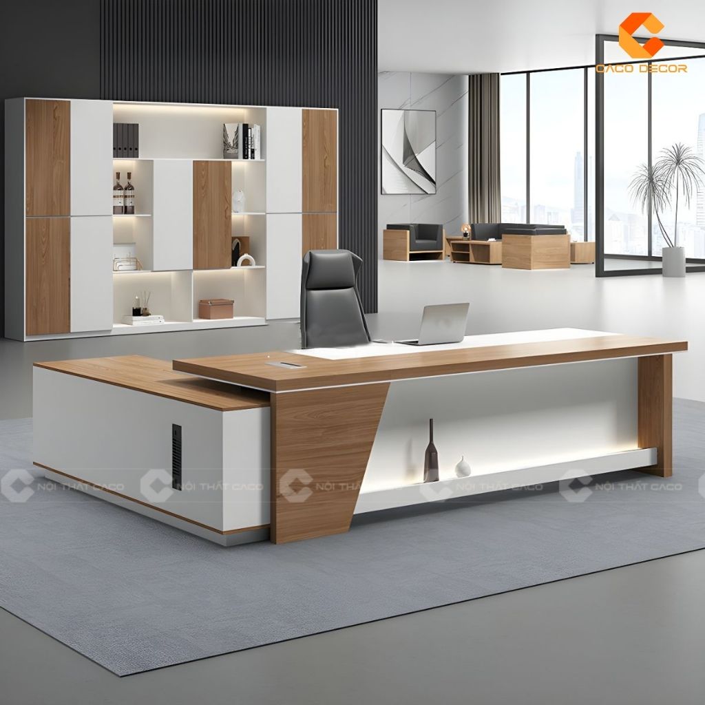 Bàn làm việc giám đốc BGD041 tích hợp hệ đèn Led tạo điểm nhấn