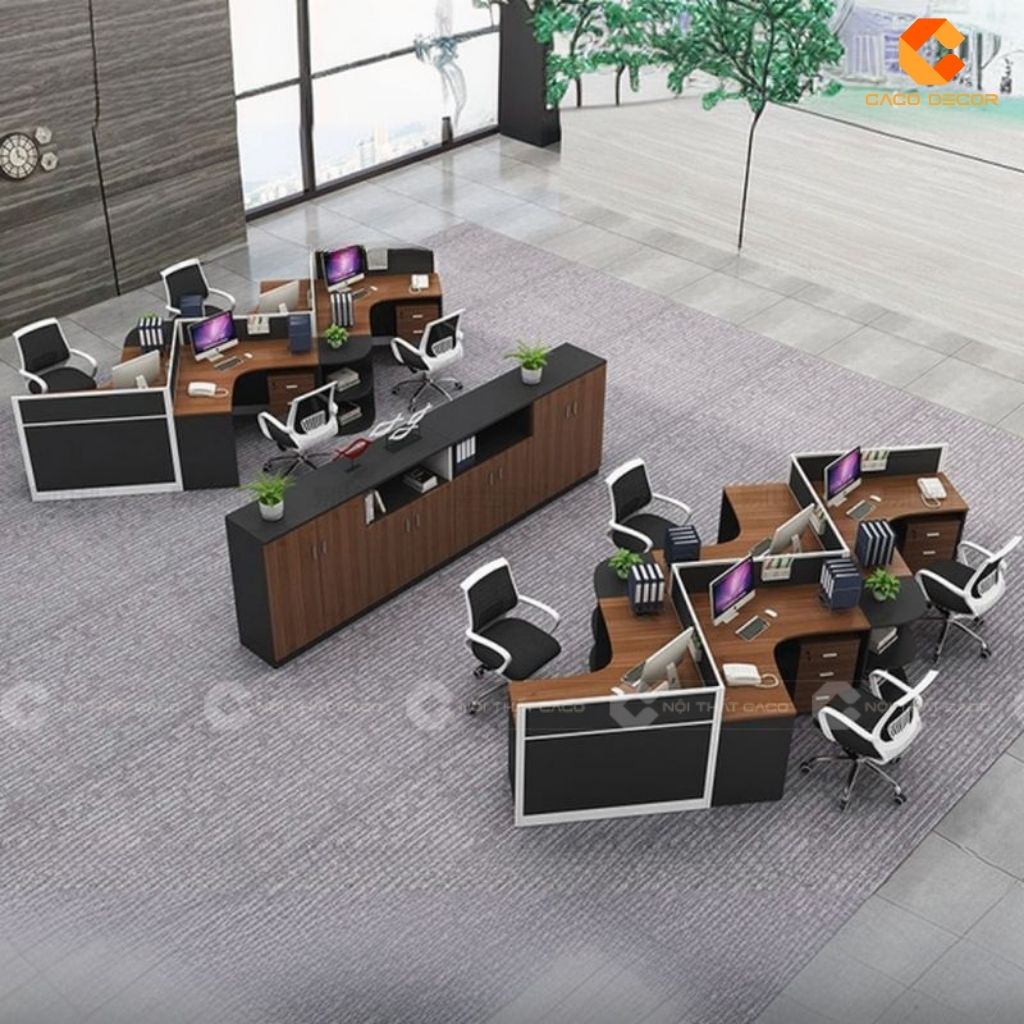 Bàn Làm Việc Nhân Viên BLVNV013 Thiết Kế Ziczac Độc Đáo 3