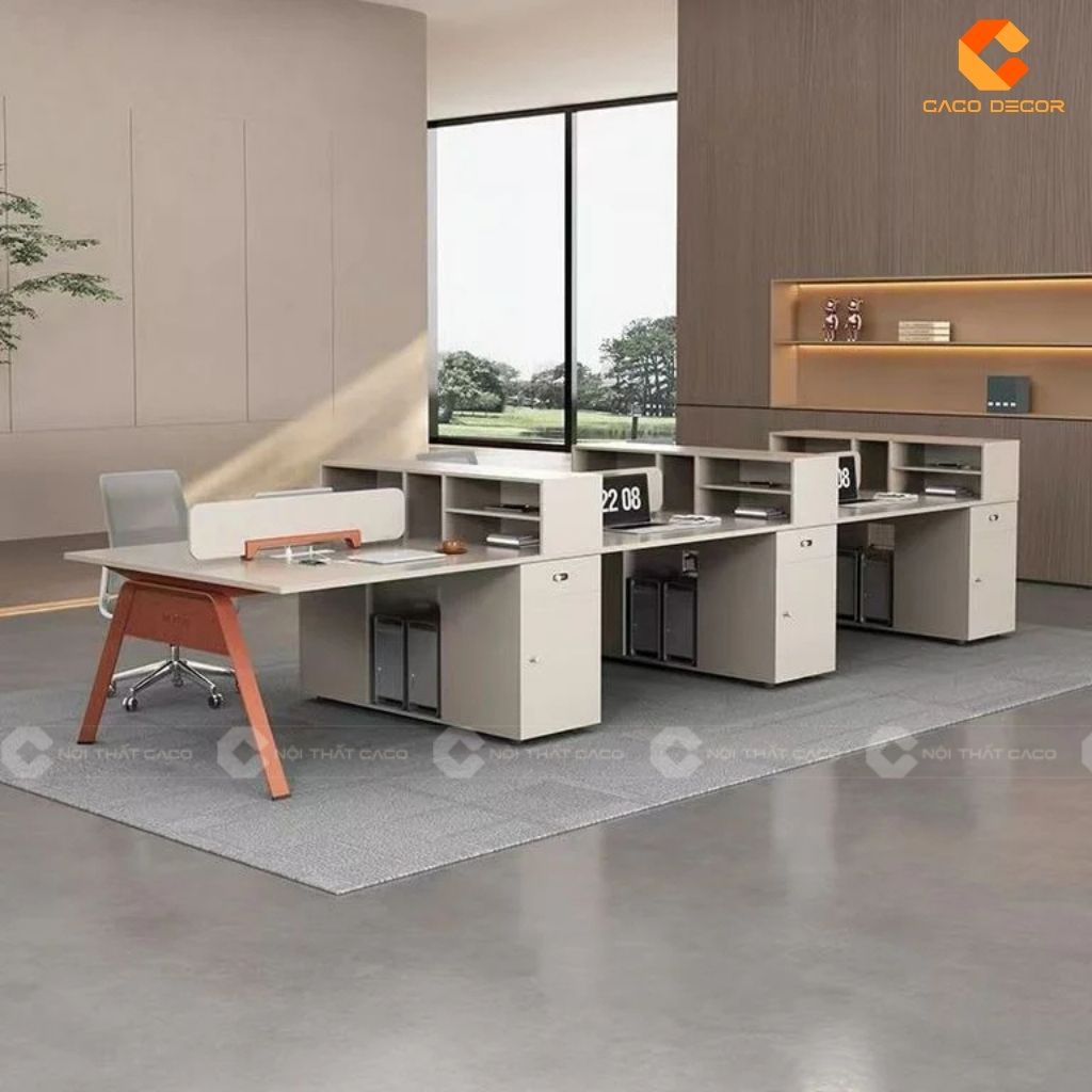 Bàn làm việc nhân viên BLVNV09 thiết kế màu tối ưu