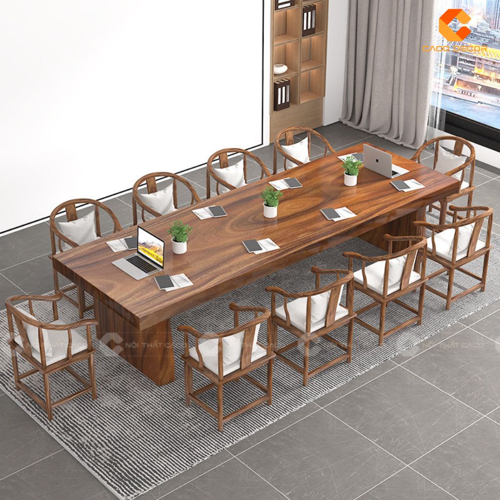 Bàn phòng họp gỗ tự nhiên BHTN010 nổi bật