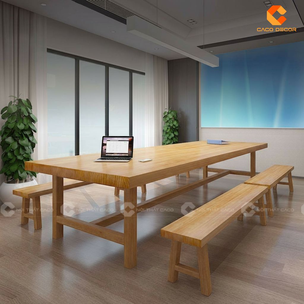 Bàn Phòng Họp Gỗ Tự Nhiên BHTN04 Vẻ Đẹp Mộc Mạc, Gắn Kết Tinh Thần Đồng Đội 2