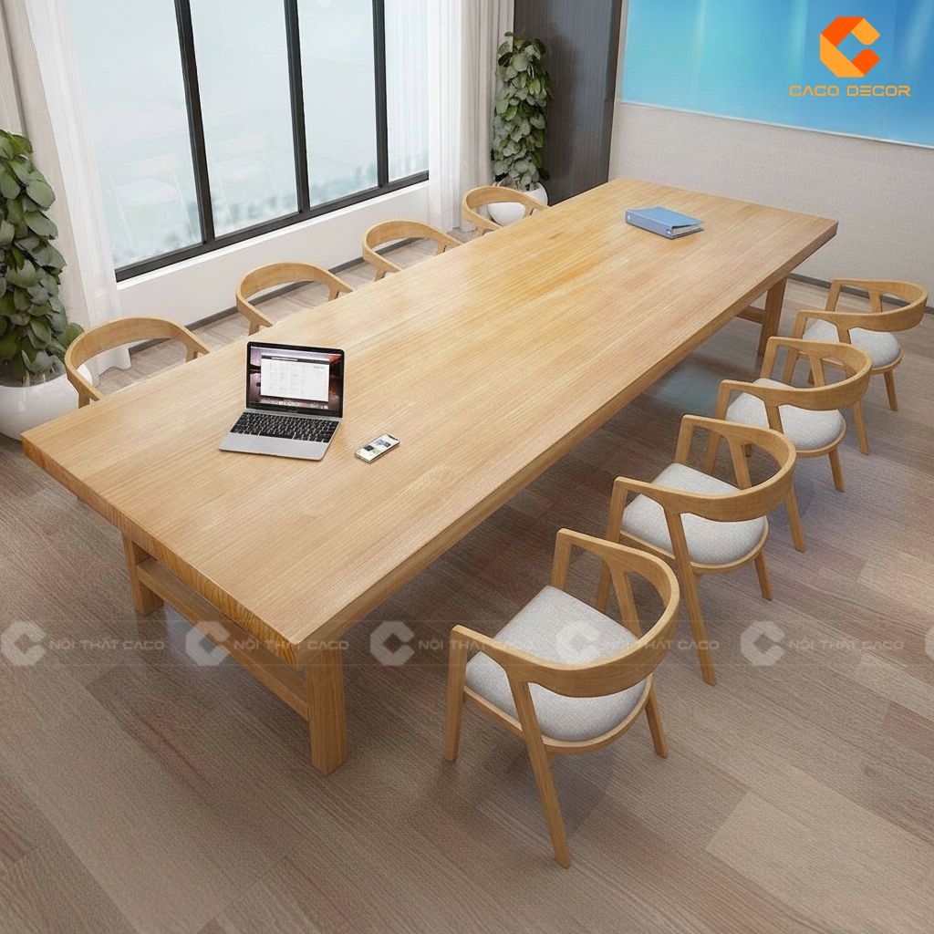 Bàn Phòng Họp Gỗ Tự Nhiên BHTN04 Vẻ Đẹp Mộc Mạc, Gắn Kết Tinh Thần Đồng Đội 1
