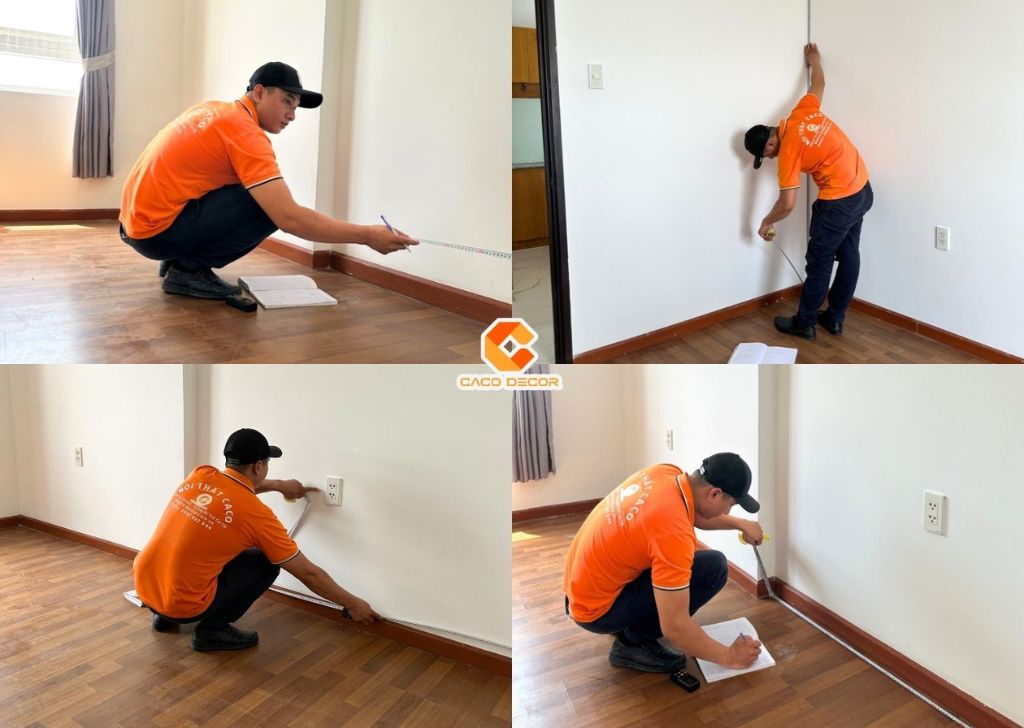 Đội ngũ kĩ thuật của CaCo khảo sát và đo đạc tại nhà khách hàng