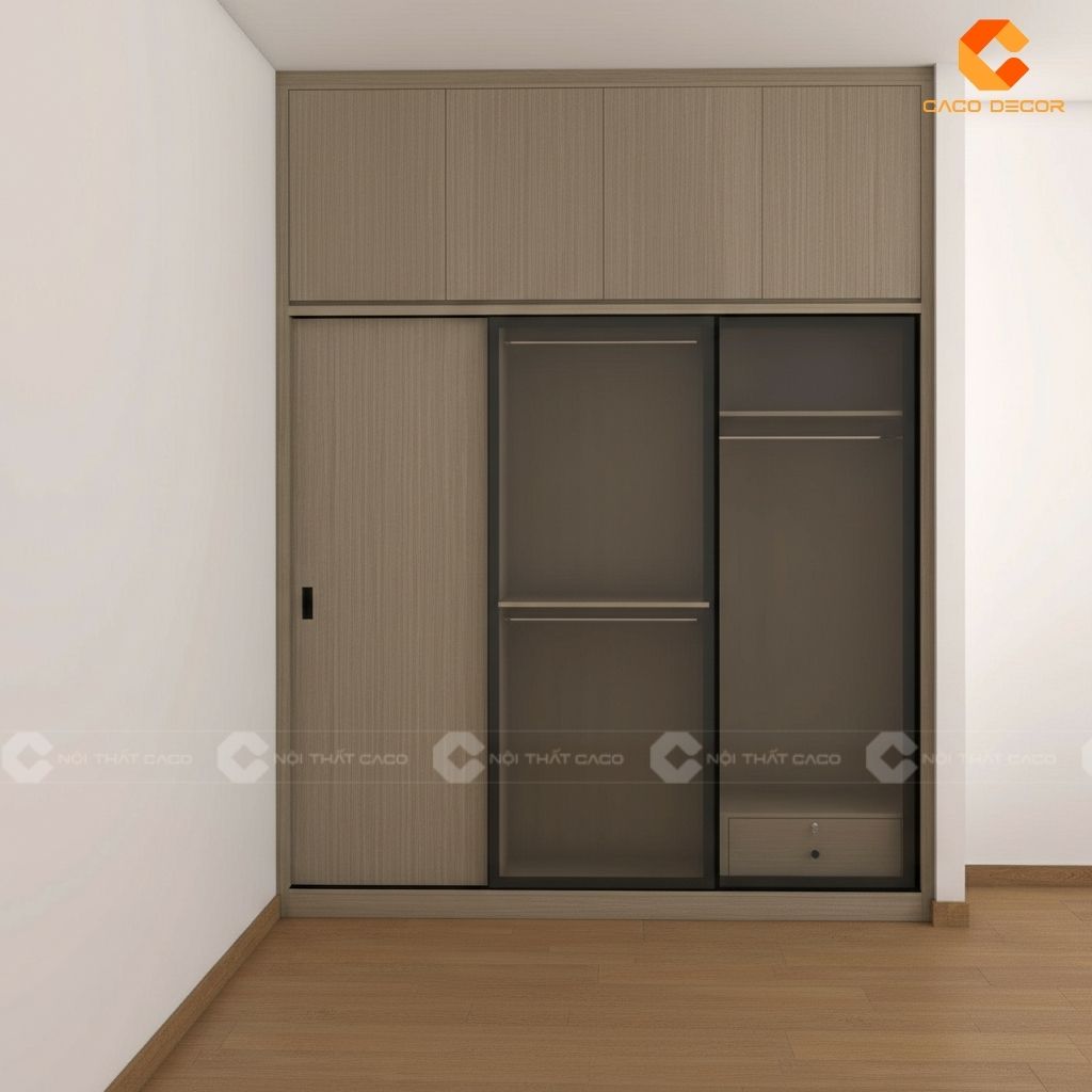Hình ảnh 3D tủ quần áo âm tường bàn giao cho anh Thiên