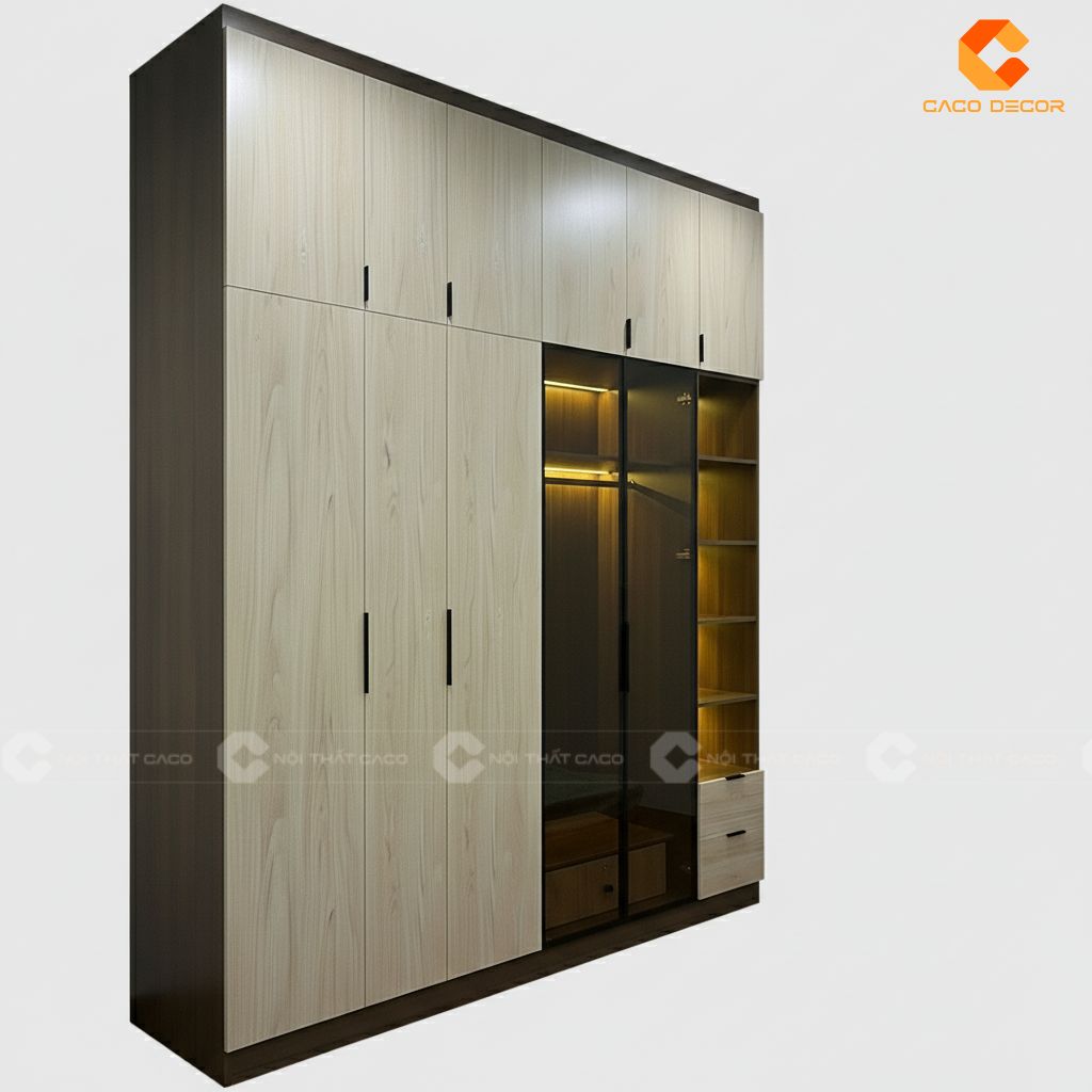 Tủ quần áo 3D cánh kính bàn giao cho chị Hồng 