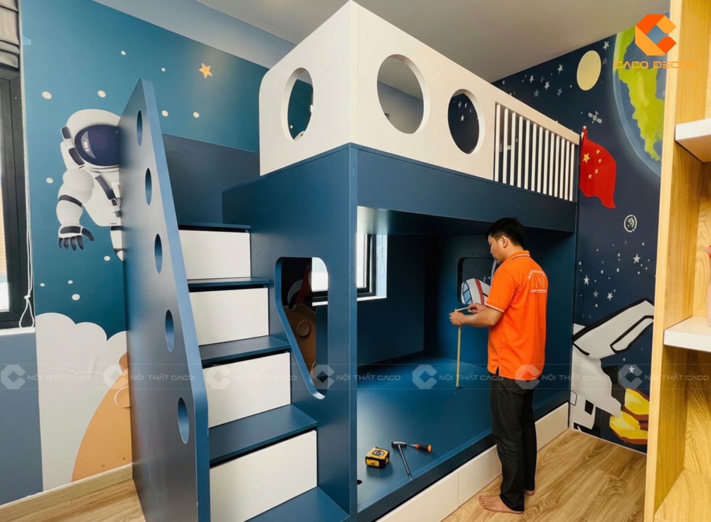 Thi công nội thất phòng trẻ em màu sắc hài hòa dễ ngủ  1