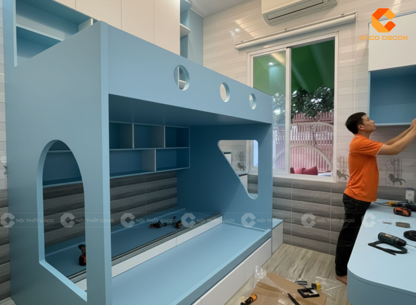 Thi công nội thất phòng trẻ em màu sắc hài hòa dễ ngủ  5