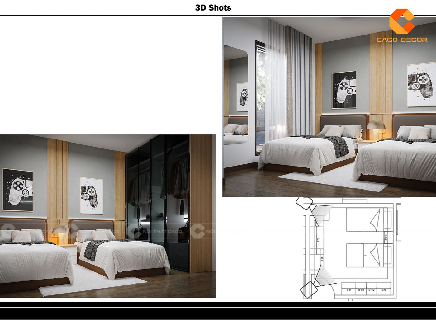 Thiết kế 2D nội thất căn hộ chung cư do kiến trúc sư CaCo thực hiện