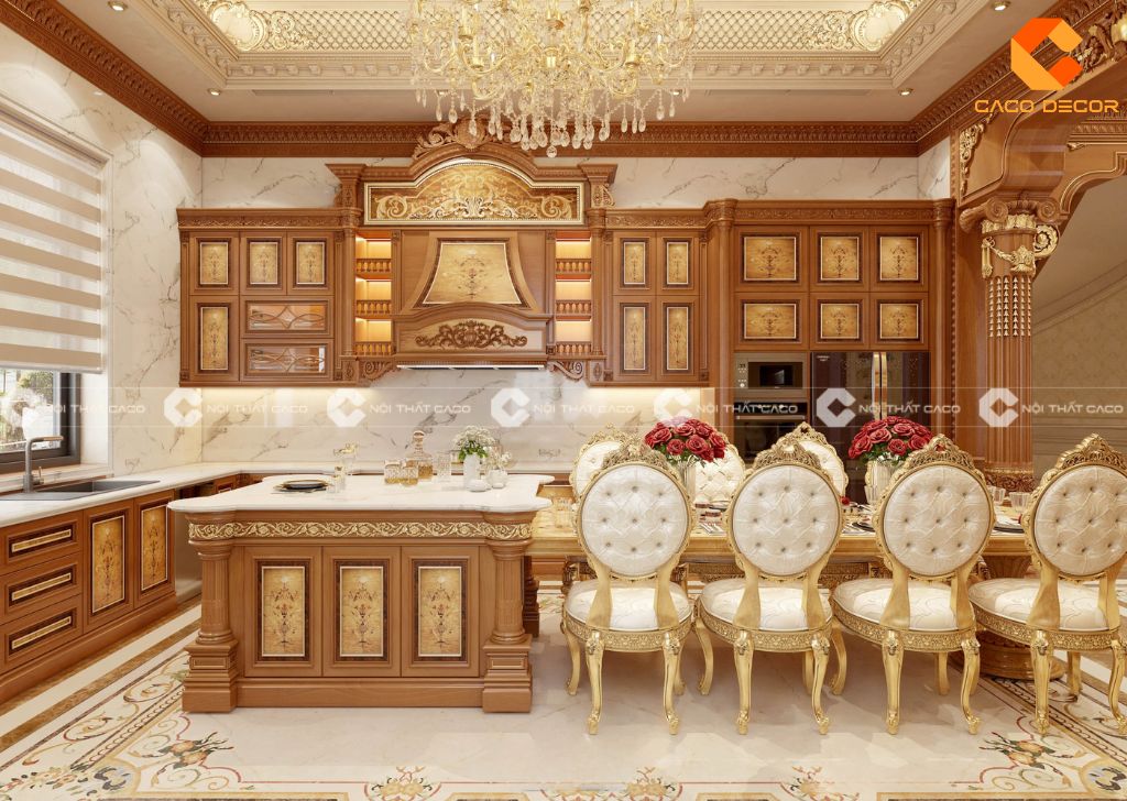 Không gian nội thất biệt thự cho phòng bếp 