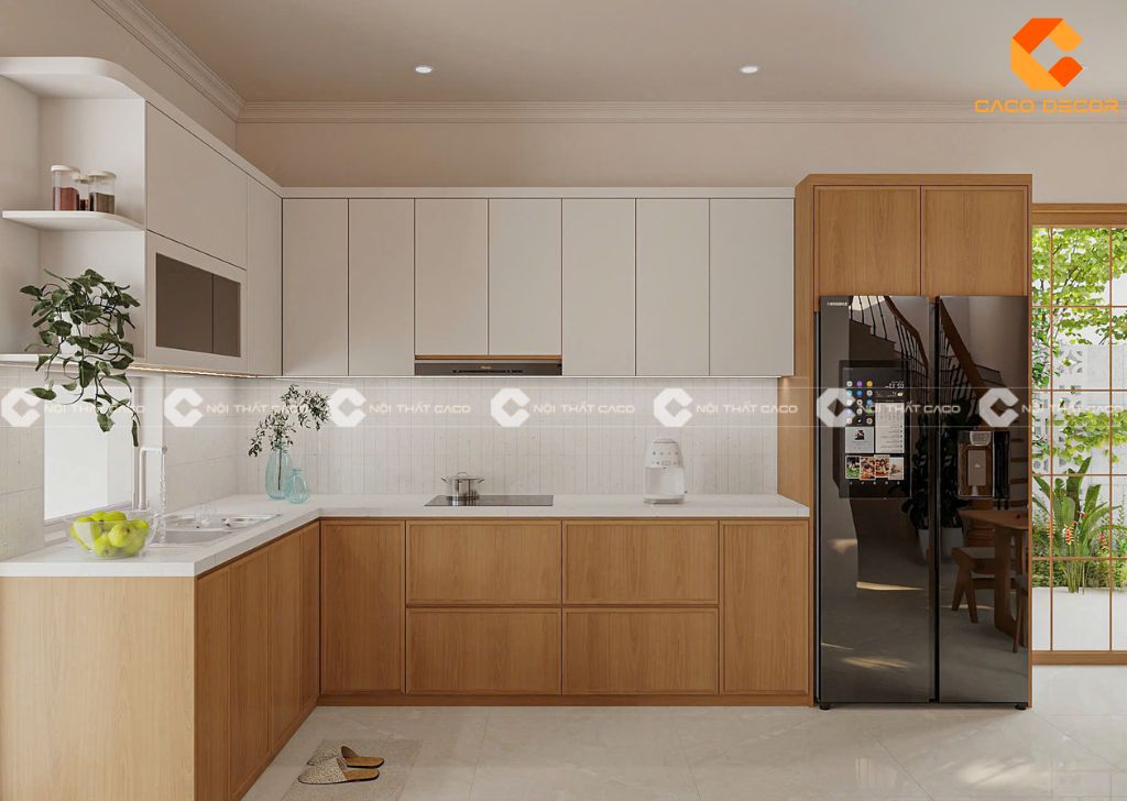 Không gian phòng bếp cho nội thất nhà phố hiện đại 