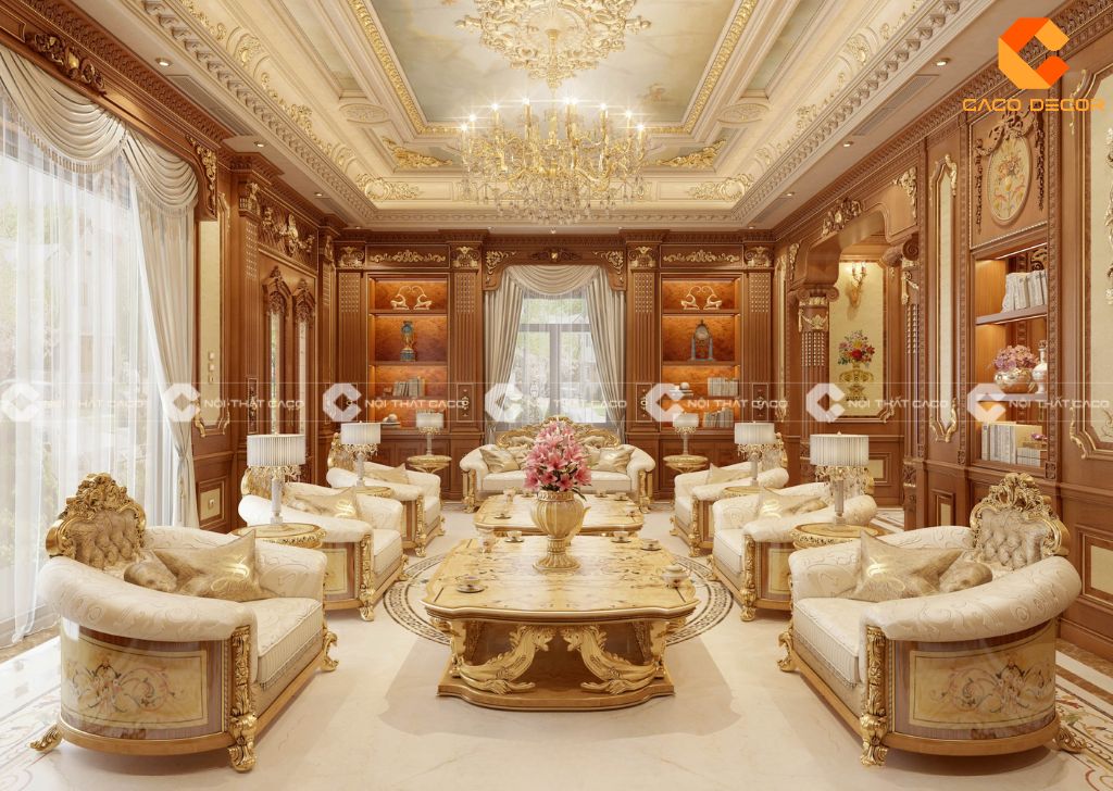 Không gian phòng khách biệt thự đẳng cấp