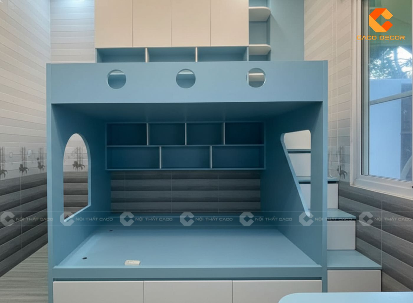 Thi công nội thất phòng trẻ em màu sắc hài hòa dễ ngủ  7