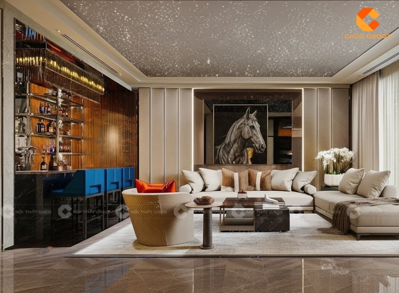 Thiết kế nội thất biệt thự với phòng giải trí cho gia đình