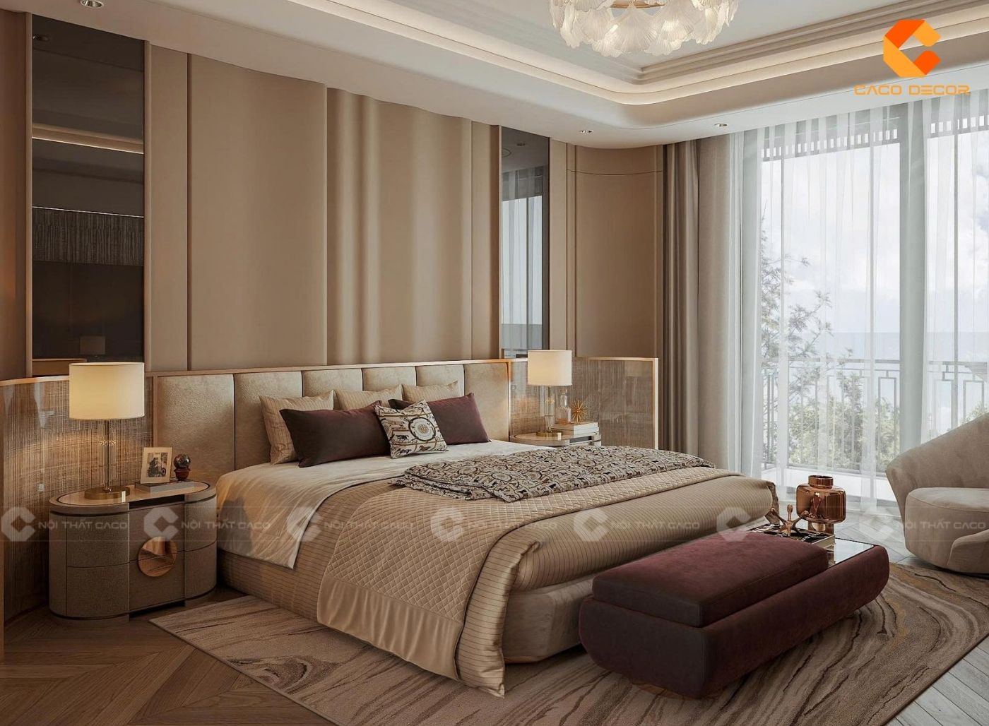 Mẫu thiết kế phòng ngủ nội thất biệt thự đẹp