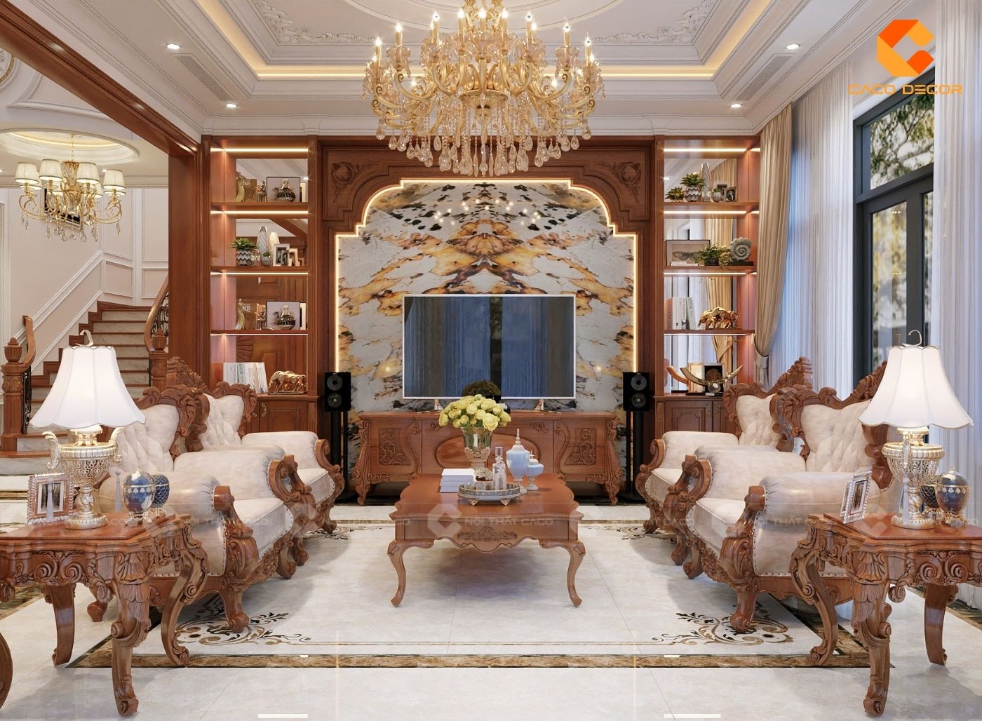 Thiết kế nội thất biệt thự phong cách cổ điển sang trọng