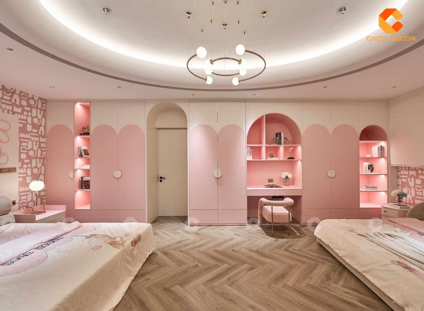 Thiết kế nội thất phòng ngủ biệt thự cho 2 bé gái