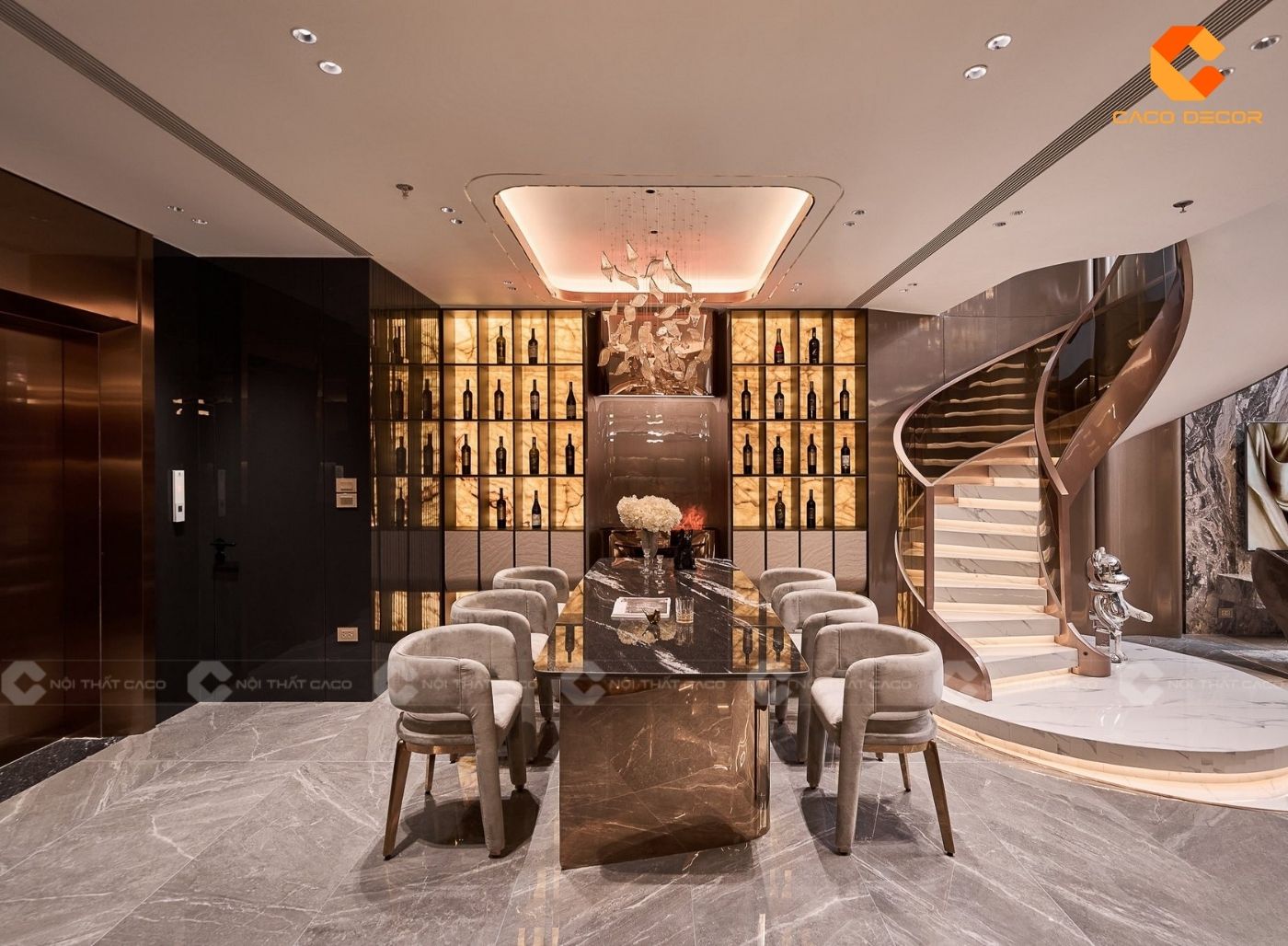 Không gian phòng bếp biệt thự cao cấp