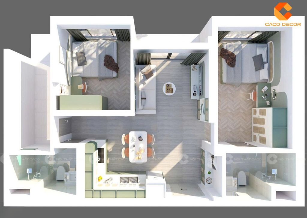 Hình ảnh thiết kế nội thất cho khách hàng của CaCo