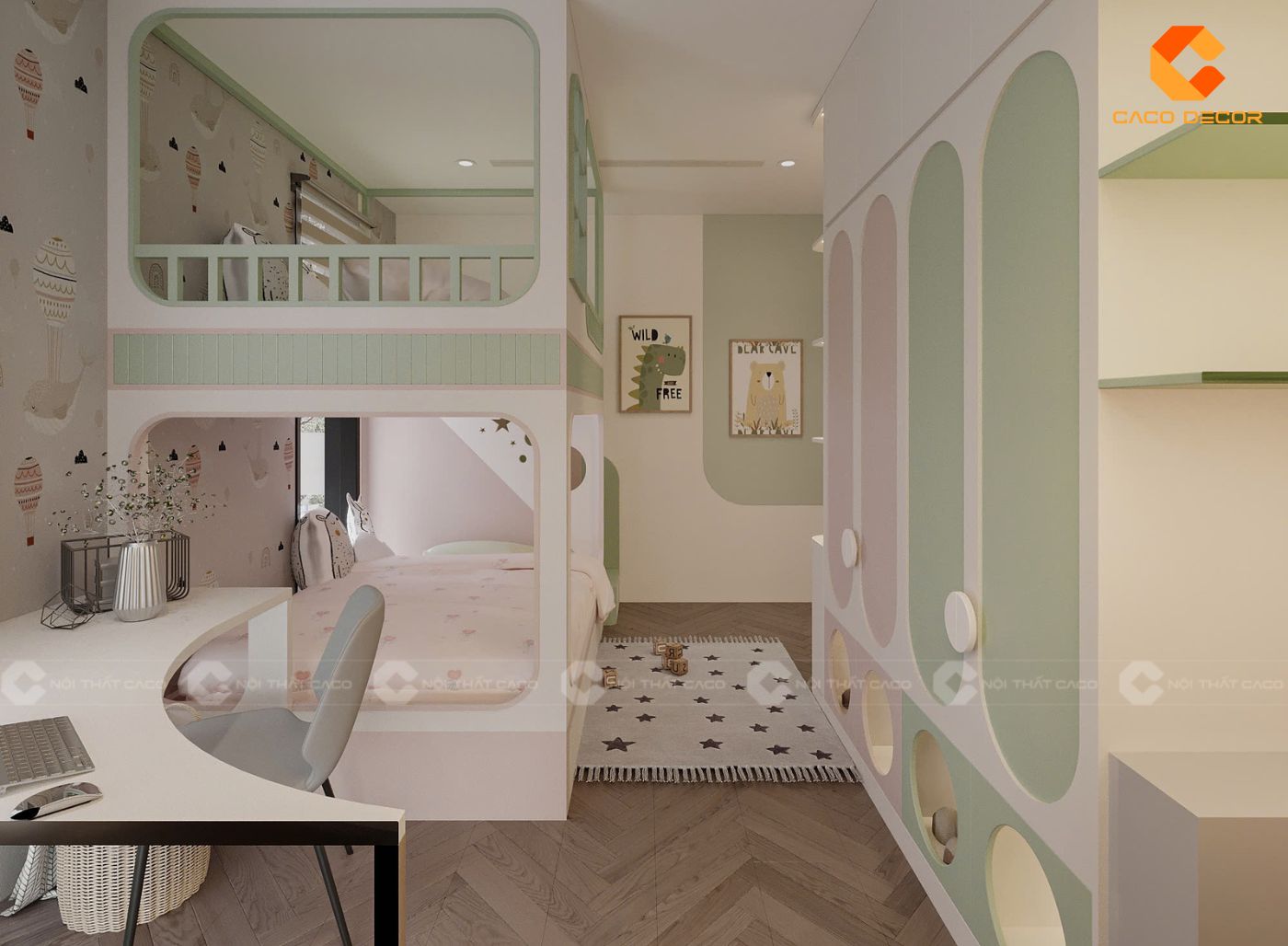 Thiết Kế Nội Thất Phòng Ngủ Trẻ Em Đẹp, An Toàn Báo Giá 2026 Nội Thất CaCo 4