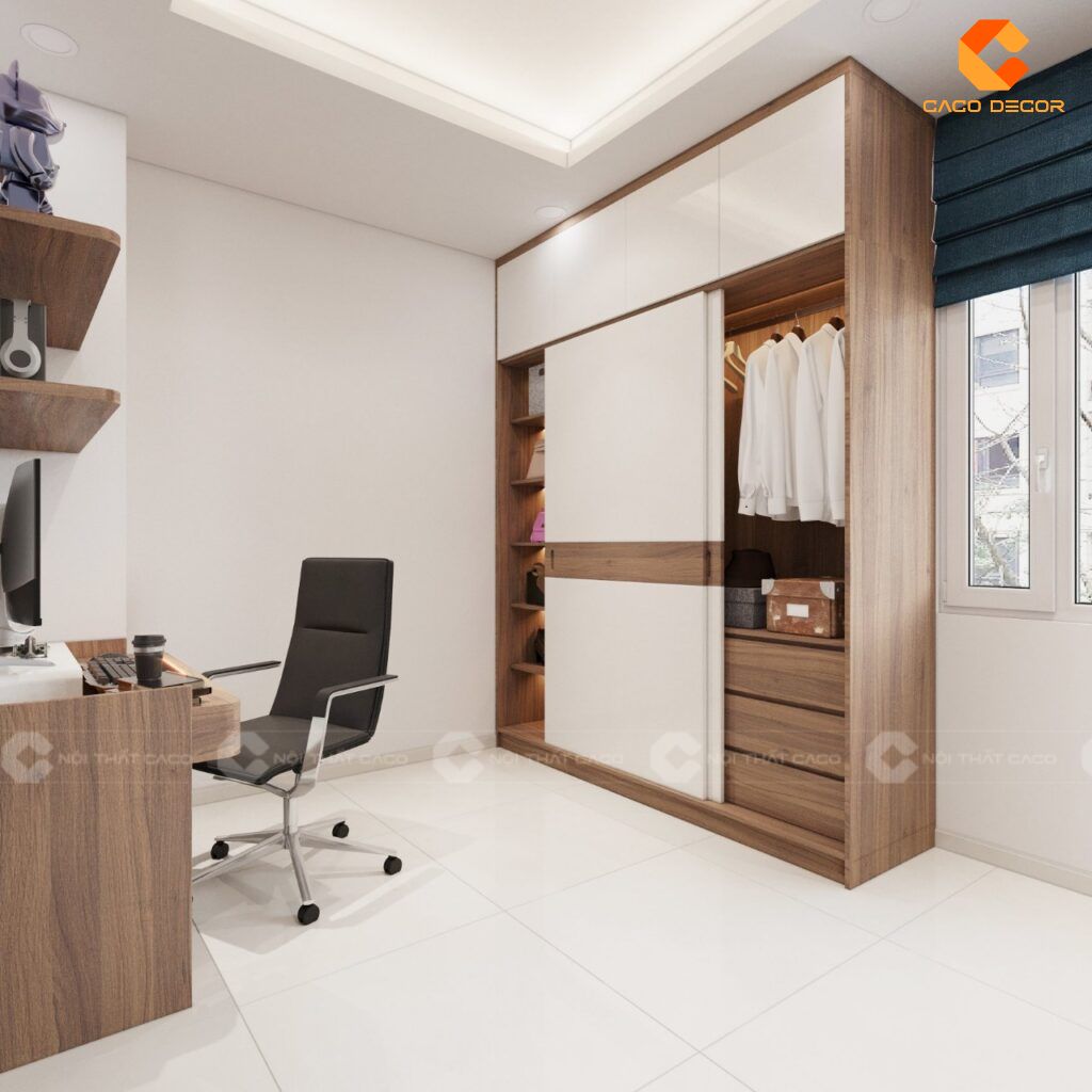 Thiết Kế Tủ Gỗ Công Nghiệp 2 Buồng Đẹp Mẫu Mới, Giá Xưởng 5