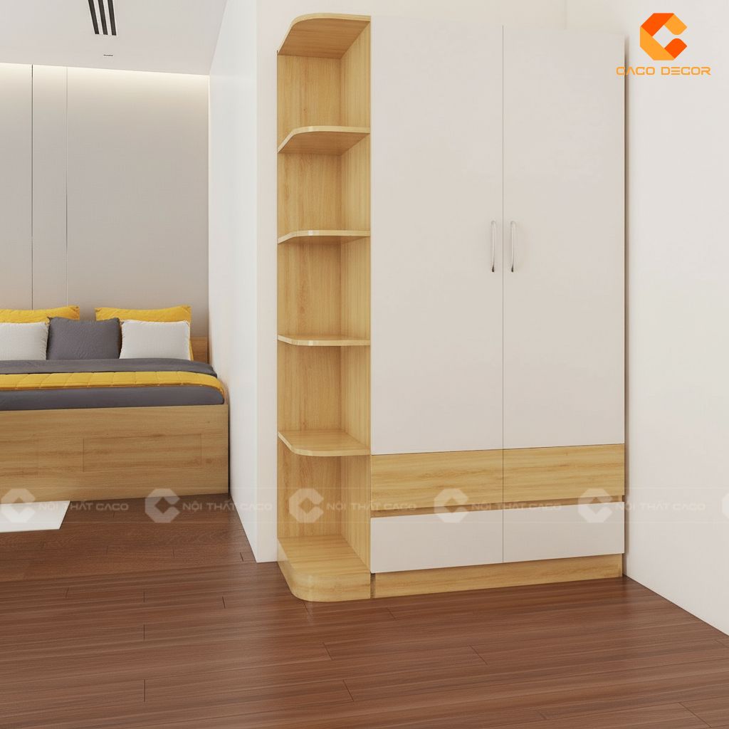 Thiết Kế Tủ Gỗ Công Nghiệp 2 Buồng Đẹp Mẫu Mới, Giá Xưởng 17