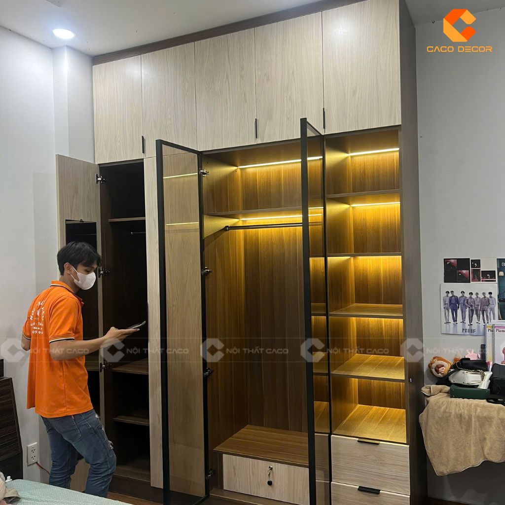 Tủ quần áo hiện đại thực tế bàn giao cho chị Hồng 