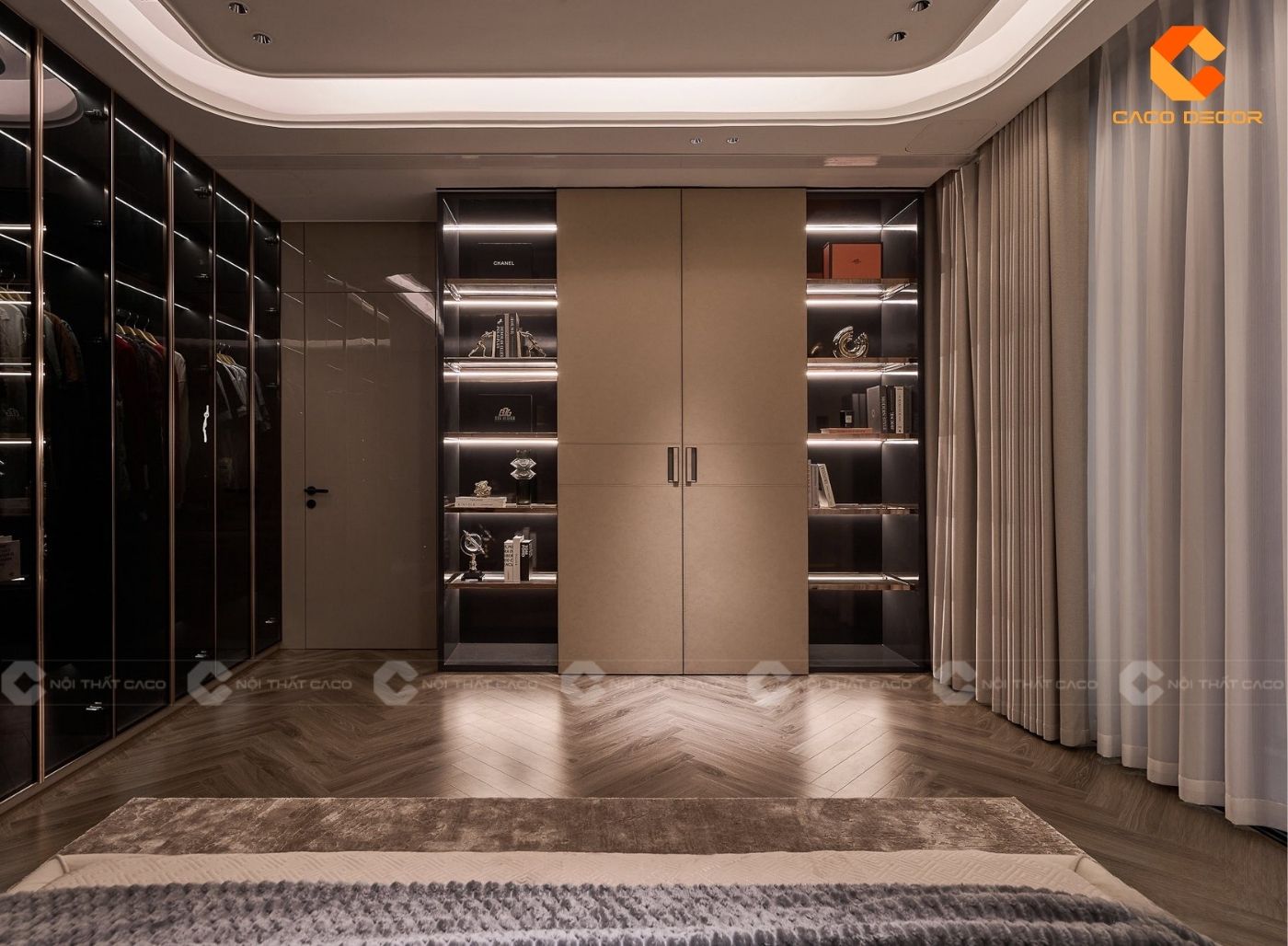 Nội thất tủ quần áo cánh kính cho biệt thự sang trọng