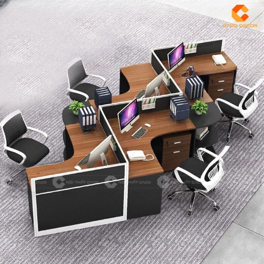 Bàn Làm Việc Nhân Viên BLVNV013 Thiết Kế Ziczac Độc Đáo, Khơi Nguồn Cảm Hứng 1