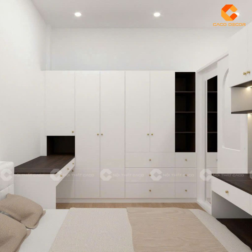 Hình ảnh 3D tổng quan combo phòng ngủ bàn gjao cho chị Uyên 