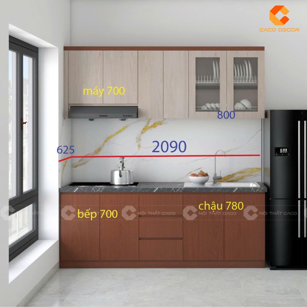 Ảnh 3D tủ bếp hoàn thiện tủ bếp cho anh Trung 