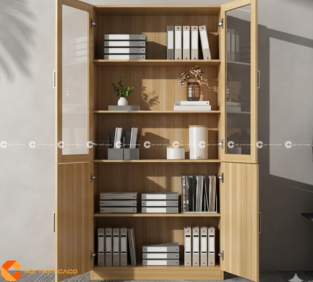 Tủ Hồ Sơ 2 Cánh Gỗ Công Nghiệp THS023 Đẹp Hiện Đại | CaCo 1