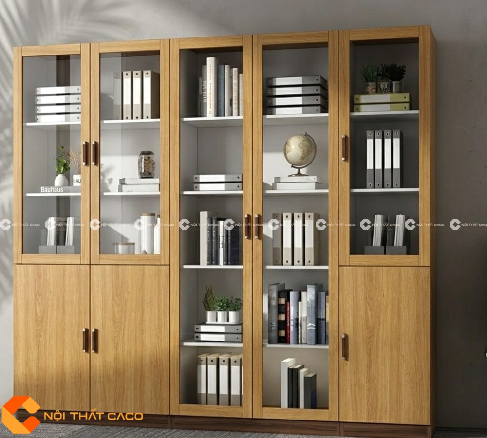 Tủ Hồ Sơ Gỗ Công Nghiệp THS024 Cửa Kính Cao Cấp | Nội Thất CaCo 4