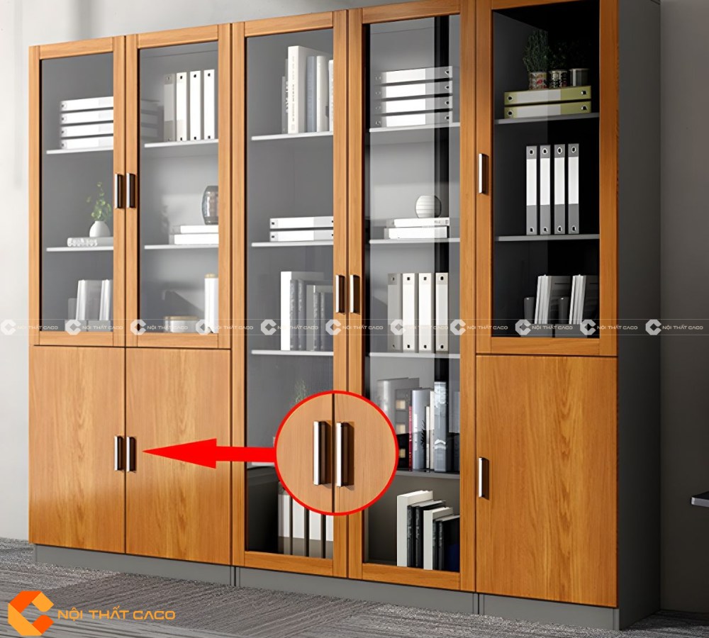 Tủ Hồ Sơ Gỗ Công Nghiệp THS024 Cửa Kính Cao Cấp | Nội Thất CaCo 6