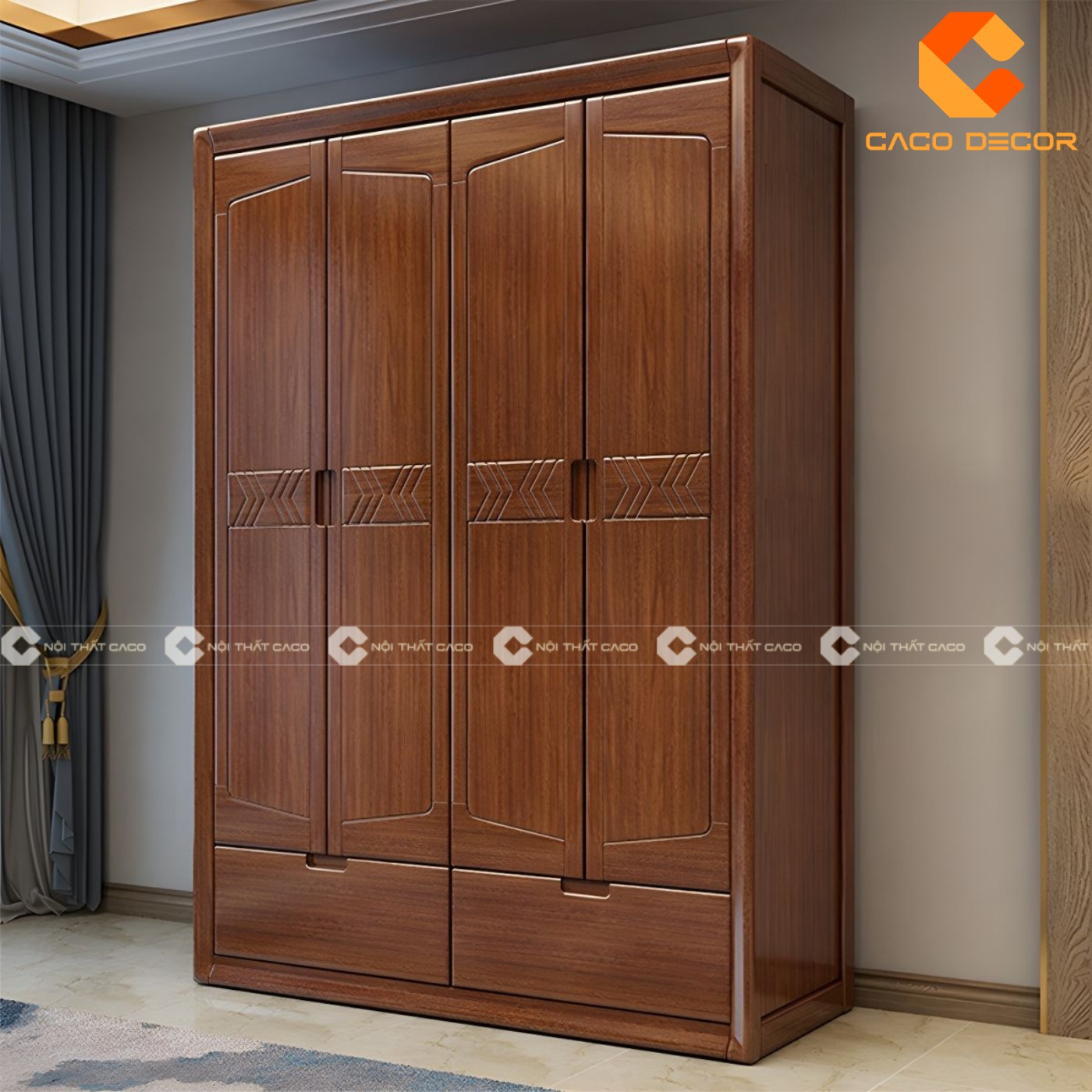 Concept các mẫu tủ quần áo gỗ tự nhiên tại cửa hàng CaCo 24