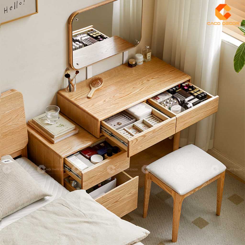Top Mẫu Bàn Trang Điểm Gỗ Tự Nhiên Đẹp, Sang, Xịn Giá Tốt 15