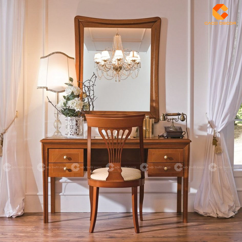 Top Mẫu Bàn Trang Điểm Gỗ Tự Nhiên Đẹp, Sang, Xịn Giá Tốt 9