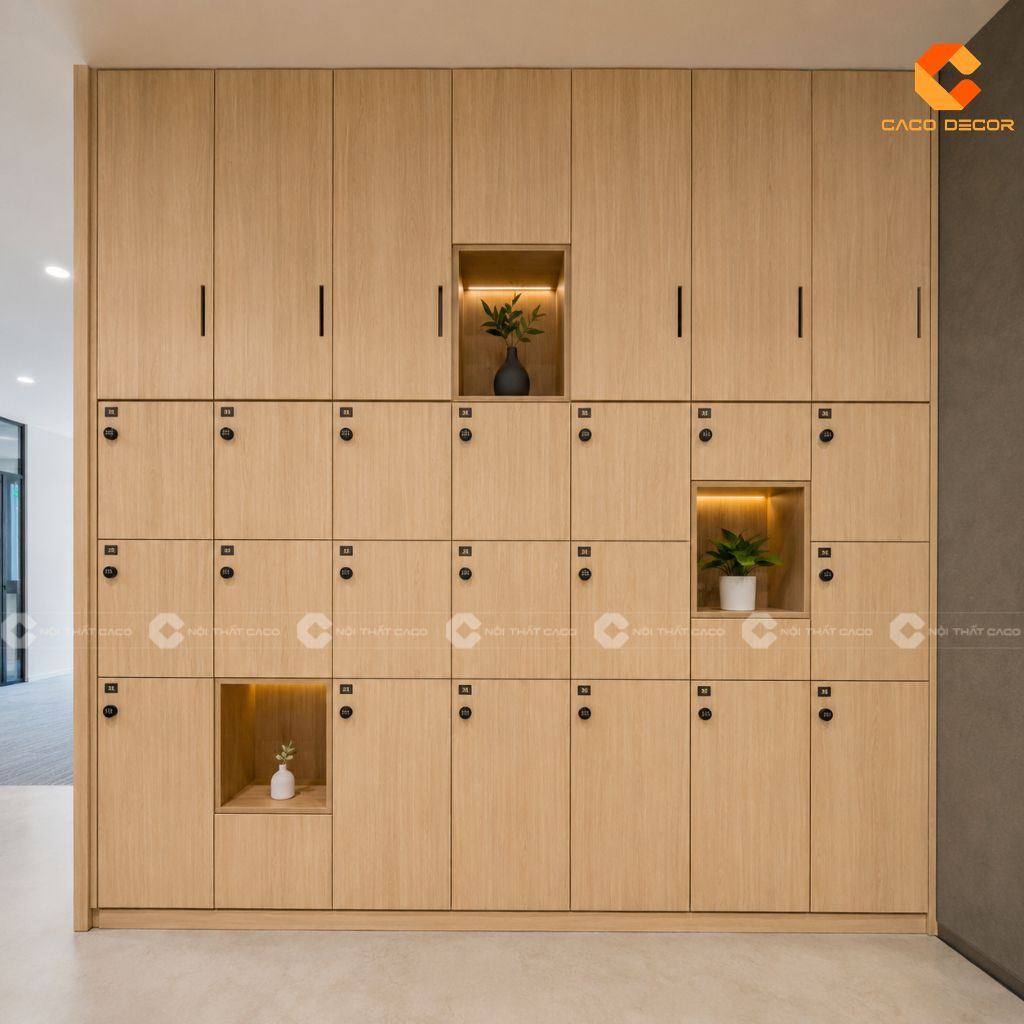 Thiết kế tủ locker hiện đại nhiều ngăn đựng đồ cá nhân