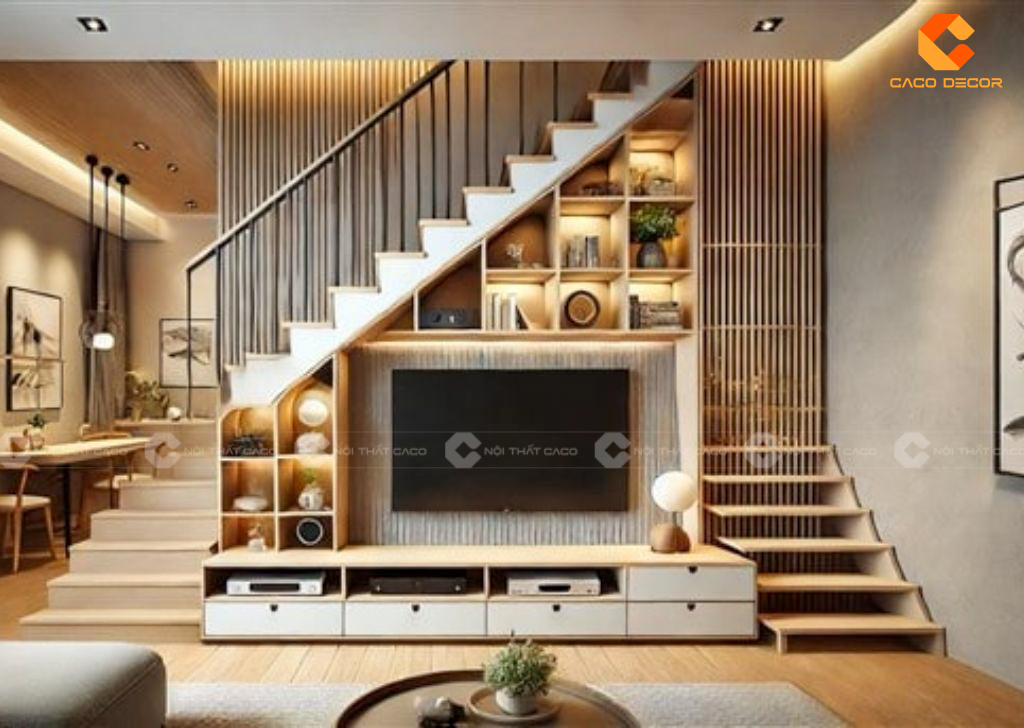  Những Lưu Ý Khi Thiết Kế Kệ Dưới Gầm Cầu Thang 2