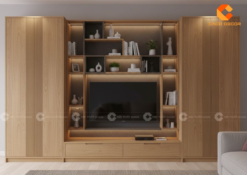 Tủ áo kết hợp kệ tivi