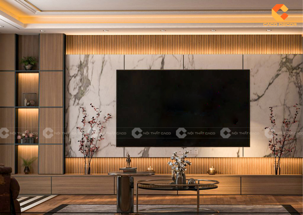 Kệ Tivi Vách Ngăn Phòng Khách Sang Trọng, Đẳng Cấp 10