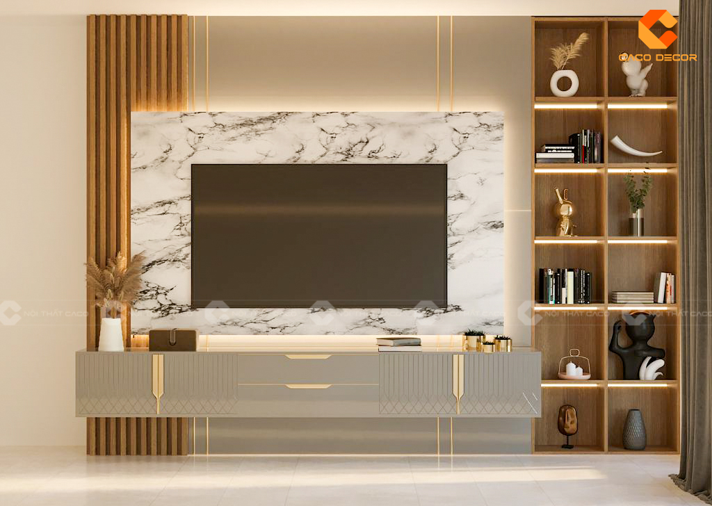 Gợi Ý Trang Trí Kệ Tivi Phòng Khách Đẹp Nhất Năm Nay 9