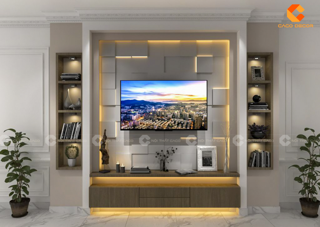 Gợi Ý Trang Trí Kệ Tivi Phòng Khách Đẹp Nhất Năm Nay 4
