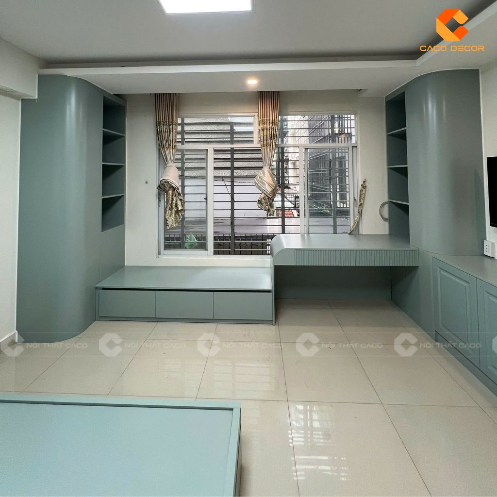 Toàn bộ chất liệu được làm từ gỗ MDF lõi xanh chống ẩm