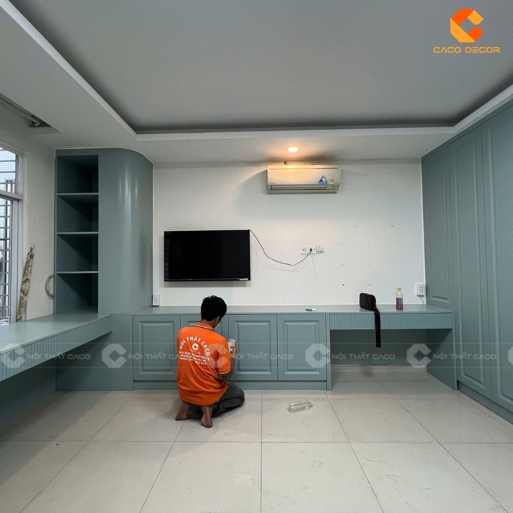 Hoàn thiện thi công nội thất combo phòng ngủ tại phường Tân Hưng