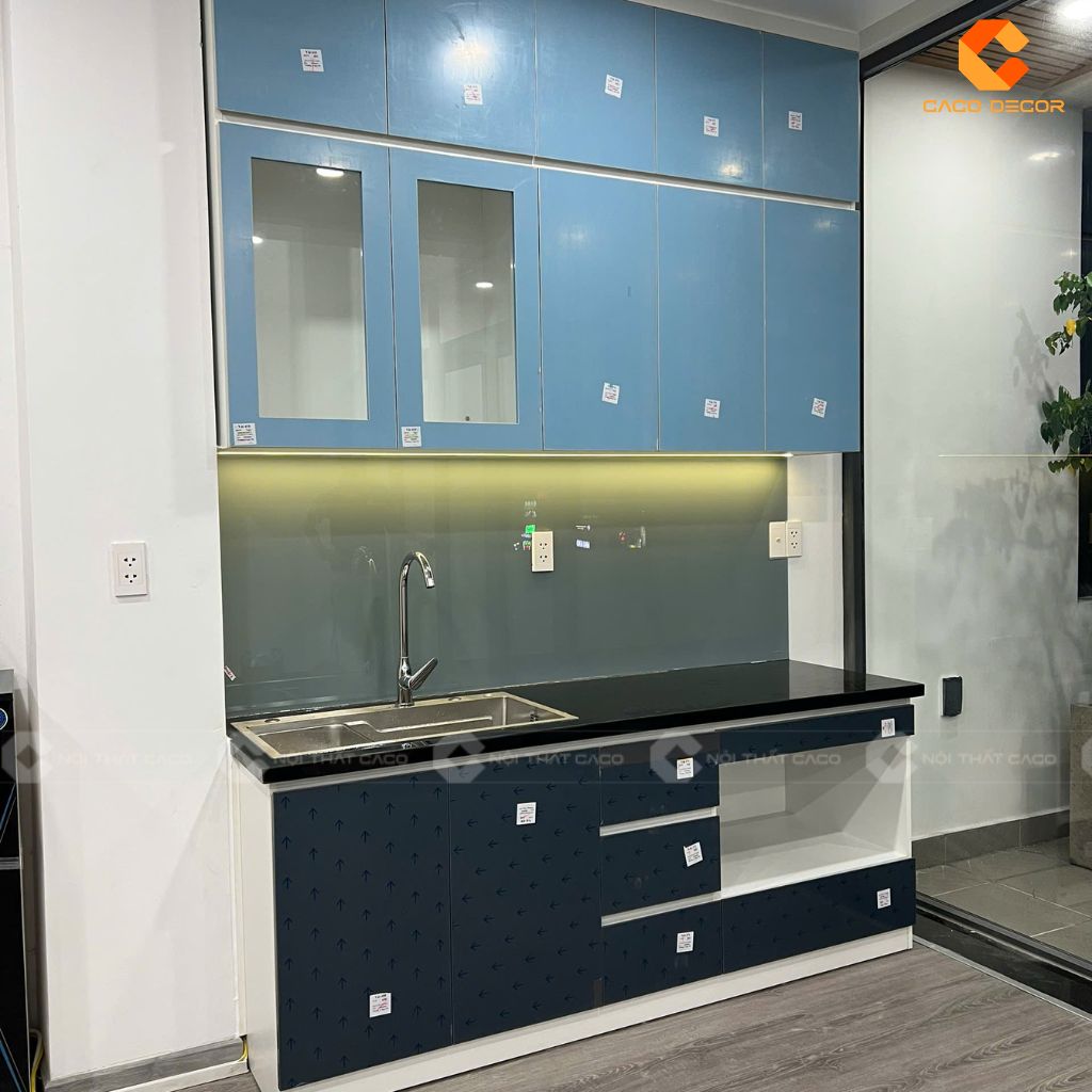 Hình ảnh thực tế đã hoàn thiện xong tủ bếp cho khách hàng